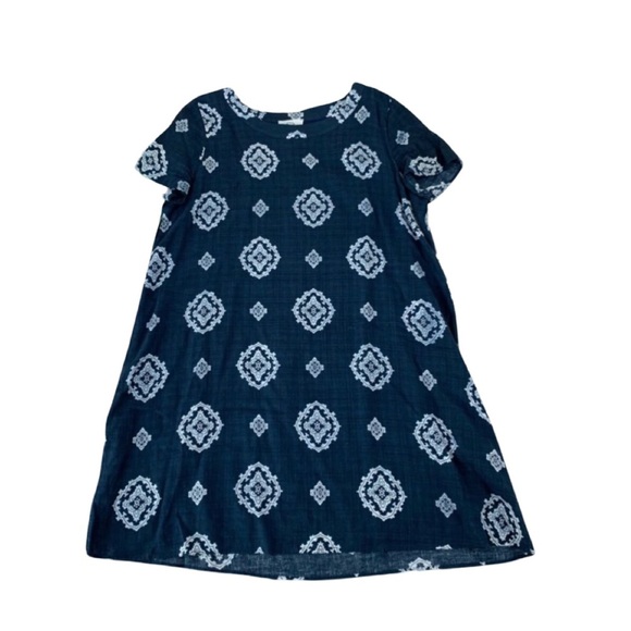 FINAL TOUCH Navy Print Shift Dress - Picture 1 of 8